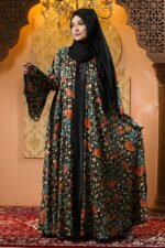 Printed Borka Design with Lace & Stone Work